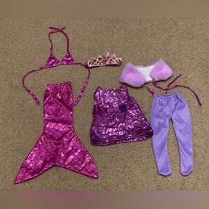 6 piece 18” doll Mermaid & princess outfit sets 👑 🌊 🧜🏻‍♀️ 👸
